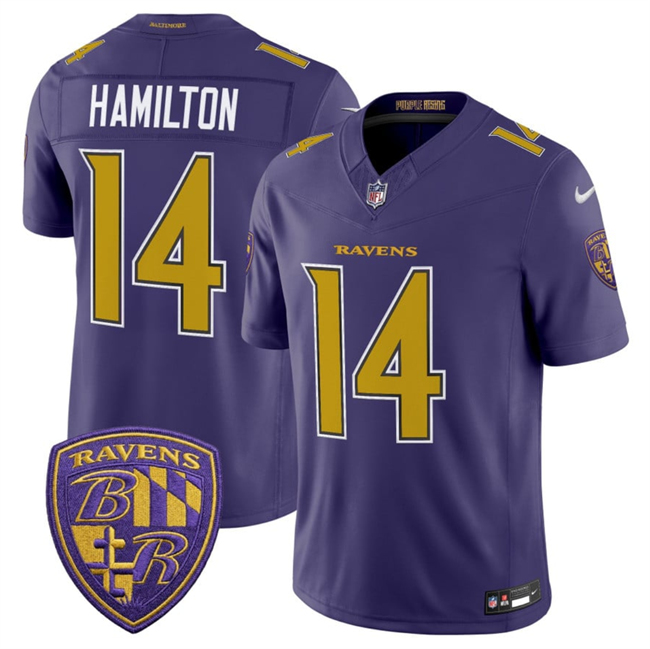Men's Baltimore Ravens #14 Kyle Hamilton Purple 2026 F.U.S.E. Alternate Vapor Stitched Limited Football Jersey Men's Baltimore Ravens #14 Kyle Hamilton Purple 2026 F.U.S.E. Alternate Vapor Stitched Limited Football Jersey