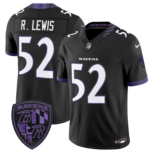 Men's Baltimore Ravens #52 Ray Lewis Black 2026 F.U.S.E. Alternate Vapor Stitched Limited Football Jersey Men's Baltimore Ravens #52 Ray Lewis Black 2026 F.U.S.E. Alternate Vapor Stitched Limited Football Jersey