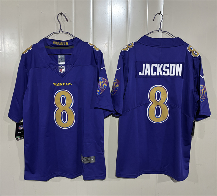 Men's Baltimore Ravens #8 Lamar Jackson Purple 2026 Alternate Vapor Stitched Limited Football Jersey Men's Baltimore Ravens #8 Lamar Jackson Purple 2026 Alternate Vapor Stitched Limited Football Jersey
