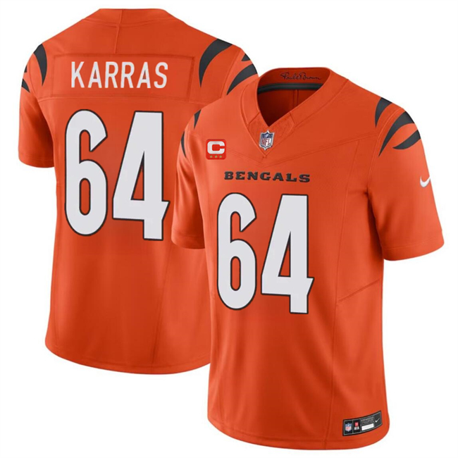 Men's Cincinnati Bengals #64 Ted Karras Orange 2024 F.U.S.E With 3-Star C Patch Vapor Untouchable Limited Stitched Jersey Men's Cincinnati Bengals #64 Ted Karras Orange 2024 F.U.S.E With 3-Star C Patch Vapor Untouchable Limited Stitched Jersey