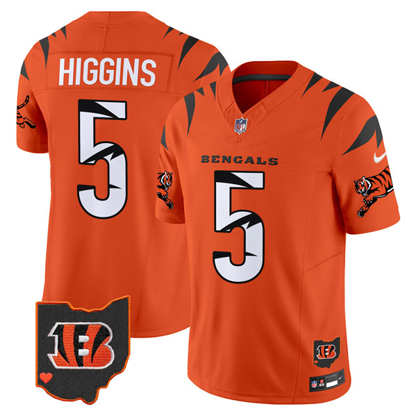 Men's Cincinnati Bengals #5 Tee Higgins Orange F.U.S.E. Special Vapor Untouchable Limited Stitched Football Jersey Men's Cincinnati Bengals #5 Tee Higgins Orange F.U.S.E. Special Vapor Untouchable Limited Stitched Football Jersey