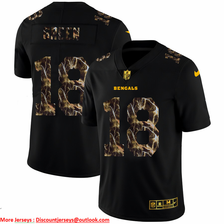 Cincinnati Bengals #18 A.J. Green Men's Black Nike Flocked Lightning Vapor Limited NFL Jersey Cincinnati Bengals #18 A.J. Green Men's Black Nike Flocked Lightning Vapor Limited NFL Jersey