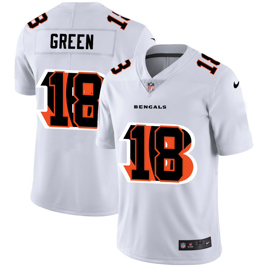 Cincinnati Bengals #18 A.J. Green White Men's Nike Team Logo Dual Overlap Limited NFL Jersey Cincinnati Bengals #18 A.J. Green White Men's Nike Team Logo Dual Overlap Limited NFL Jersey