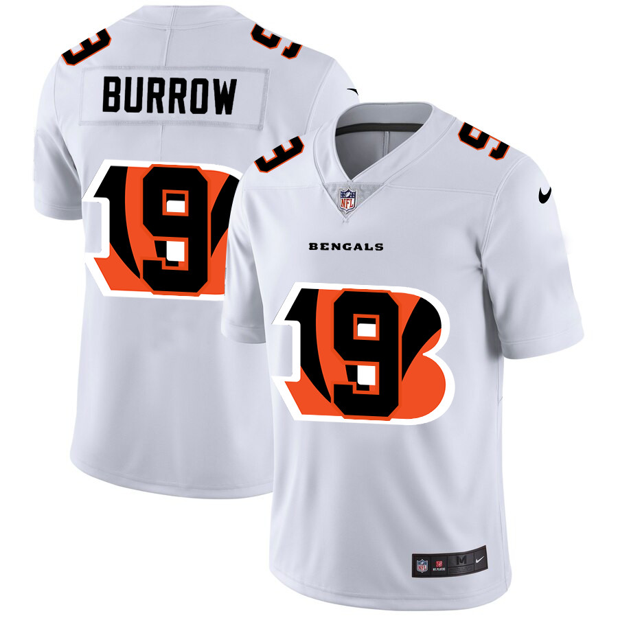 Cincinnati Bengals #9 Joe Burrow White Men's Nike Team Logo Dual Overlap Limited NFL Jersey Cincinnati Bengals #9 Joe Burrow White Men's Nike Team Logo Dual Overlap Limited NFL Jersey