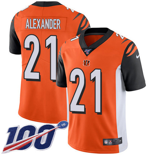 Nike Bengals #21 Mackensie Alexander Orange Alternate Men's Stitched NFL 100th Season Vapor Untouchable Limited Jersey Nike Bengals #21 Mackensie Alexander Orange Alternate Men's Stitched NFL 100th Season Vapor Untouchable Limited Jersey