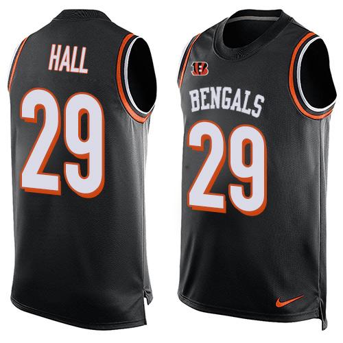 Nike Bengals #29 Leon Hall Black Team Color Men's Stitched NFL Limited Tank Top Jersey Nike Bengals #29 Leon Hall Black Team Color Men's Stitched NFL Limited Tank Top Jersey
