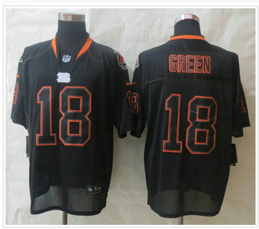New Cincinnati Bengals #18 A.J. Green Lights Out Black Elite Jersey