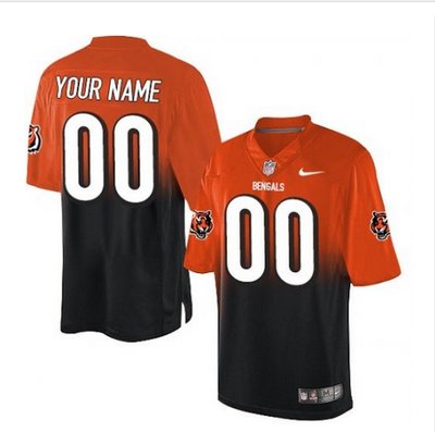 Men's Nike Cincinnati Bengals Customized Limited OrangeBlack Fadeaway NFL Jersey Men's Nike Cincinnati Bengals Customized Limited OrangeBlack Fadeaway NFL Jersey