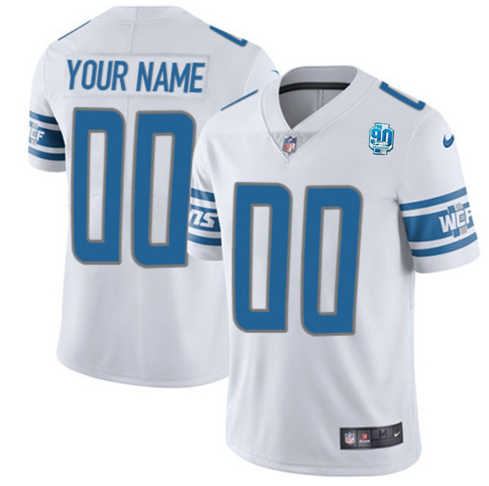 Men's Detroit Lions Active Player Custom White 2023 F.U.S.E. 90th Anniversary Vapor Untouchable Limited Stitched Jerseys