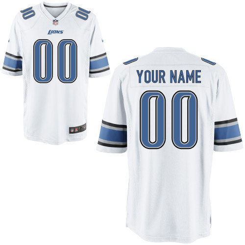 Men's Nike Detroit Lions Customized Game White Jerseys(S-4XL)