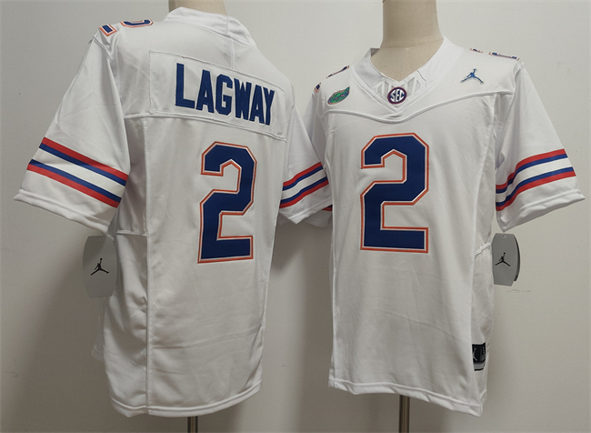 Men's Florida Gators #2 DJ Lagway White F.U.S.E. Stitched Jersey Men's Florida Gators #2 DJ Lagway White F.U.S.E. Stitched Jersey