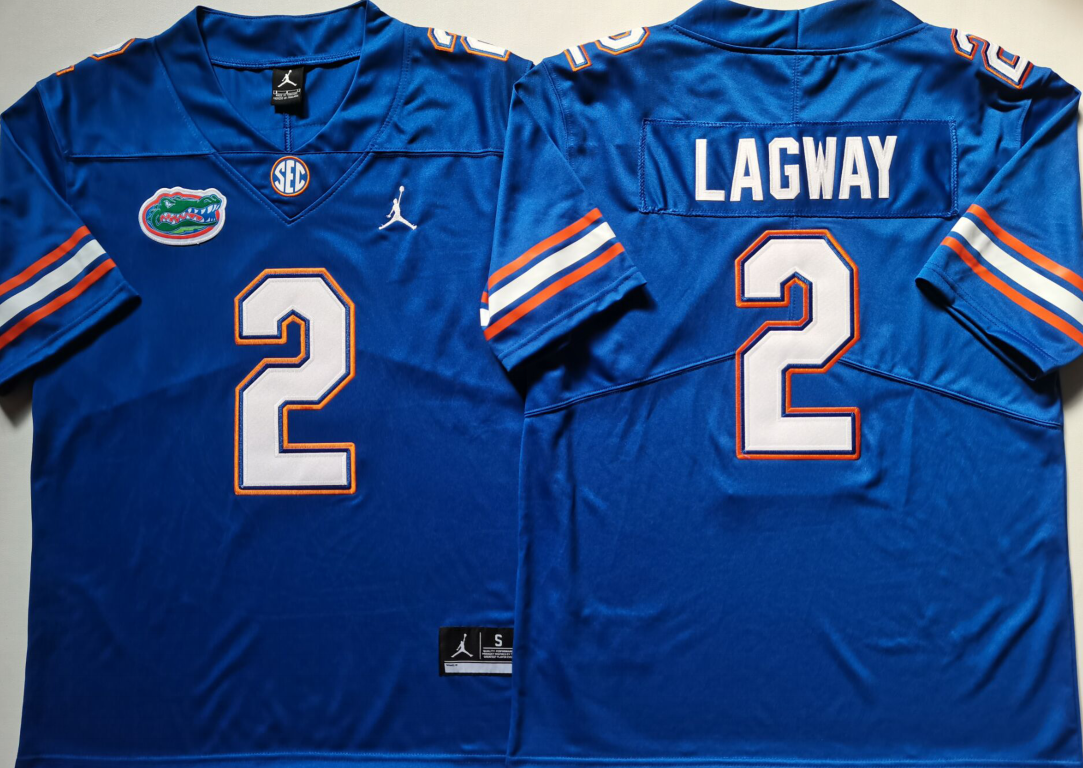 Men's Florida Gators #2 DJ Lagway Royal Stitched Jersey Men's Florida Gators #2 DJ Lagway Royal Stitched Jersey