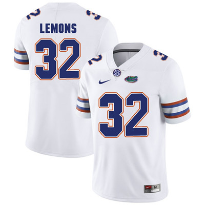 Florida Gators White Adarius Lemons Football Player Performance Jersey Florida Gators White Adarius Lemons Football Player Performance Jersey