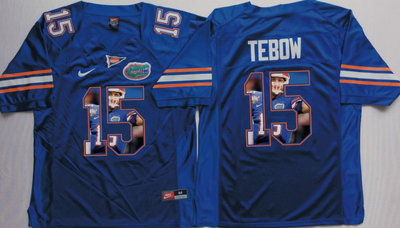 Florida Gators 15 Tim Tebow Blue Portrait Number College Jersey Florida Gators 15 Tim Tebow Blue Portrait Number College Jersey