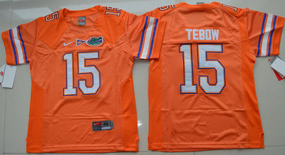 Gators #15 Tim Tebow Orange College Football Youth NCAA Jersey