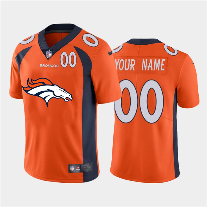 Denver Broncos Orange Custom Men's Nike Big Team Logo Player Vapor Limited NFL Jersey Denver Broncos Orange Custom Men's Nike Big Team Logo Player Vapor Limited NFL Jersey
