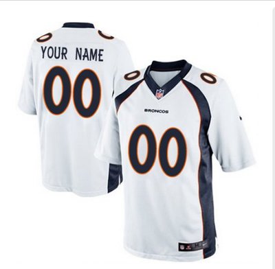 Men's Nike Denver Broncos Customized Limited White NFL Jersey