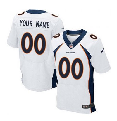 Men's Nike Denver Broncos Customized Elite White NFL Jersey