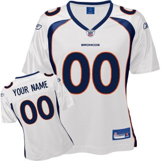 Denver Broncos Women Customized White Jersey Denver Broncos Women Customized White Jersey