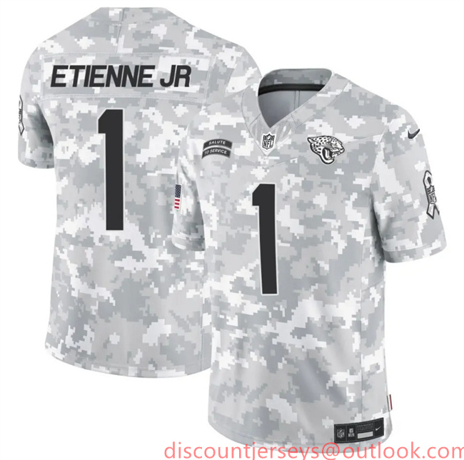 Men's Jacksonville Jaguars #1 Travis Etienne Jr. 2024 F.U.S.E Arctic Camo Salute To Service Limited Stitched Football Jersey Men's Jacksonville Jaguars #1 Travis Etienne Jr. 2024 F.U.S.E Arctic Camo Salute To Service Limited Stitched Football Jersey