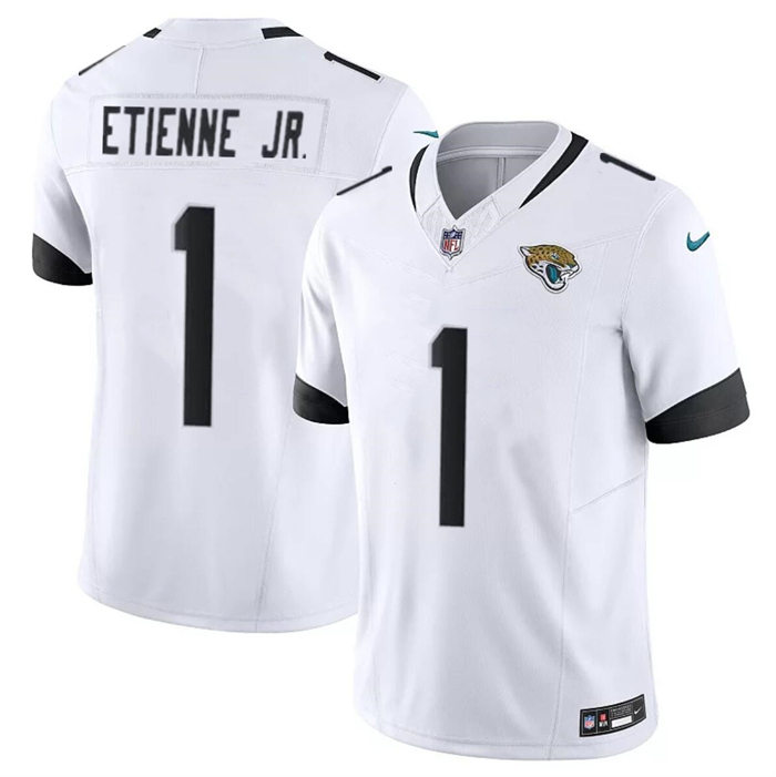 Men's Jacksonville Jaguars #1 Travis Etienne Jr. White 2023 F.U.S.E Vapor Untouchable Limited Stitched Jersey Men's Jacksonville Jaguars #1 Travis Etienne Jr. White 2023 F.U.S.E Vapor Untouchable Limited Stitched Jersey