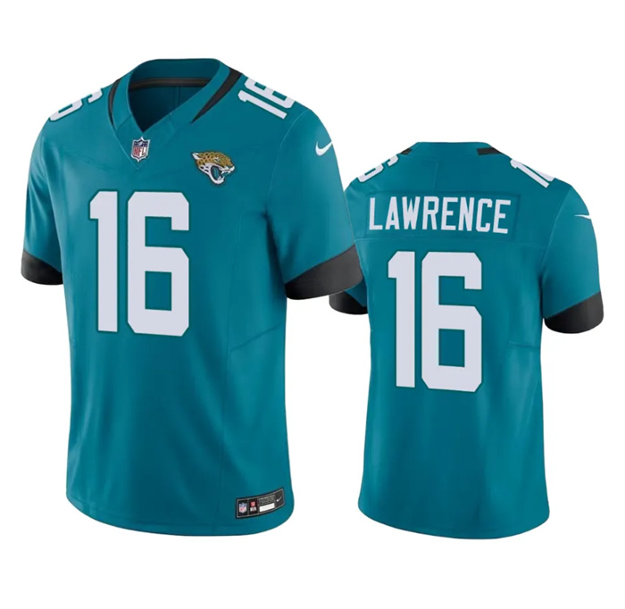 Men's Jacksonville Jaguars #16 Trevor Lawrence Teal 2023 F.U.S.E Vapor Untouchable Limited Stitched Jersey Men's Jacksonville Jaguars #16 Trevor Lawrence Teal 2023 F.U.S.E Vapor Untouchable Limited Stitched Jersey