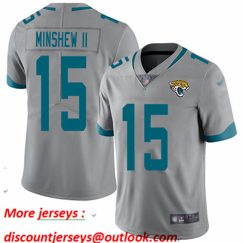 Jaguars #15 Gardner Minshew II Silver Men's Stitched Football Limited Inverted Legend Jersey Jaguars #15 Gardner Minshew II Silver Men's Stitched Football Limited Inverted Legend Jersey