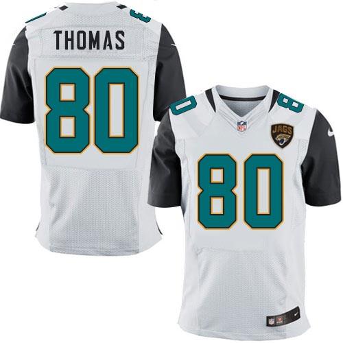 Nike Jaguars #80 Julius Thomas White Men's Stitched NFL Elite Jersey Nike Jaguars #80 Julius Thomas White Men's Stitched NFL Elite Jersey