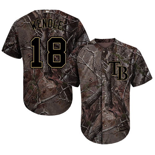Rays #18 Joey Wendle Camo Realtree Collection Cool Base Stitched Baseball Jersey