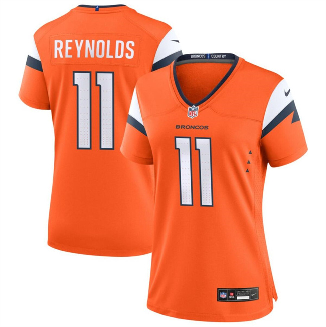 Women's Denver Broncos #11 Josh Reynolds Orange 2024 Stitched Jersey(Run Small) Women's Denver Broncos #11 Josh Reynolds Orange 2024 Stitched Jersey(Run Small)