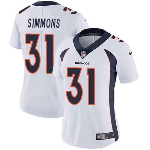 Nike Broncos #31 Justin Simmons White Women's Stitched NFL Vapor Untouchable Limited Jersey Nike Broncos #31 Justin Simmons White Women's Stitched NFL Vapor Untouchable Limited Jersey