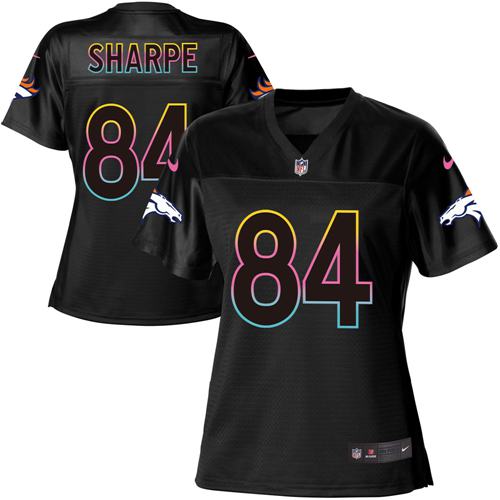 Nike Broncos #84 Shannon Sharpe Black Women's NFL Fashion Game Jersey Nike Broncos #84 Shannon Sharpe Black Women's NFL Fashion Game Jersey