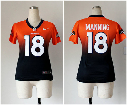 Women NEW NFL Denver Broncos 18 Peyton Manning Orange-Blue Drift Fashion Jerseys Women NEW NFL Denver Broncos 18 Peyton Manning Orange-Blue Drift Fashion Jerseys