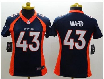 Women's NEW Broncos #43 T.J. Ward Blue Alternate NFL New Limited Jersey