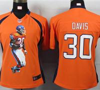 Women Nike Denver Broncos 30 Davis Orange Portrait Fashion Game Jerseys