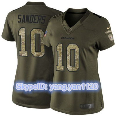 Nike Broncos #10 Emmanuel Sanders Green Women's Stitched NFL Limited Salute to Service Jersey