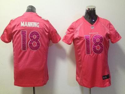 NEW Women Denver Broncos #18 Peyton Manning Pink Jerseys NEW Women Denver Broncos #18 Peyton Manning Pink Jerseys