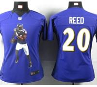 Nike Women Baltimore Ravens #20 Reed Purple Portrait Fashion Game Jerseys