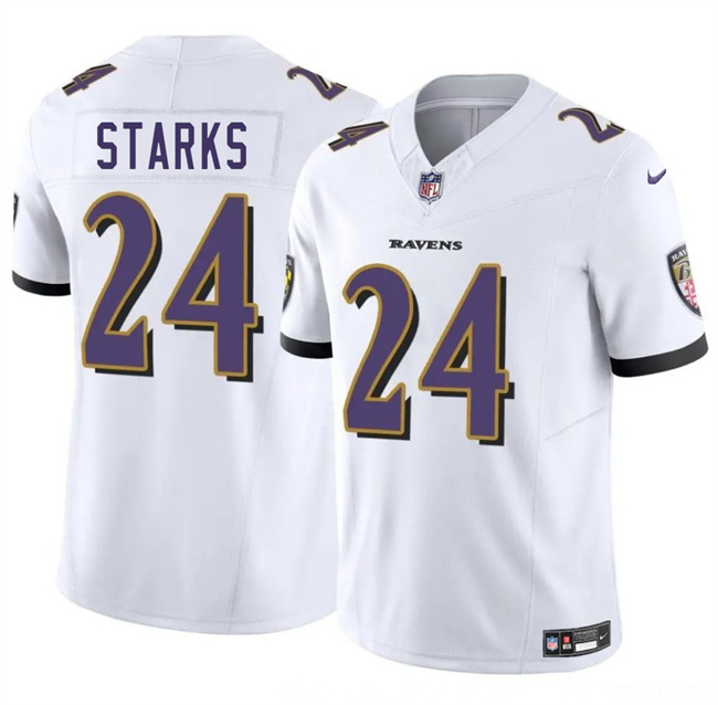 Youth Baltimore Ravens #24 Malaki Starks White 2025 Draft F.U.S.E Vapor Limited Football Jersey Youth Baltimore Ravens #24 Malaki Starks White 2025 Draft F.U.S.E Vapor Limited Football Jersey
