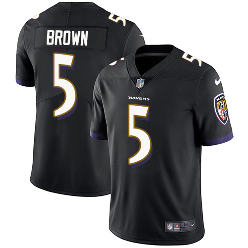 Youth Nike Ravens #5 Marquise Brown Black Alternate Youth Stitched NFL Vapor Untouchable Limited Jersey Youth Nike Ravens #5 Marquise Brown Black Alternate Youth Stitched NFL Vapor Untouchable Limited Jersey