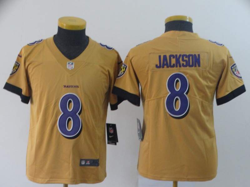 Youth Nike Ravens 8 Lamar Jackson Gold Youth Inverted Legend Limited Jersey Youth Nike Ravens 8 Lamar Jackson Gold Youth Inverted Legend Limited Jersey