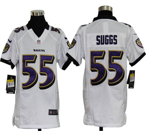Nike Ravens #55 Terrell Suggs White Youth Stitched NFL Elite Jersey Nike Ravens #55 Terrell Suggs White Youth Stitched NFL Elite Jersey