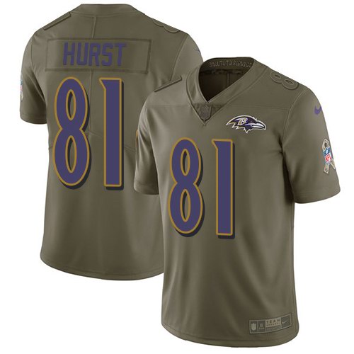Nike Ravens 81 Hayden Hurst Olive Youth Salute To Service Limited Jersey Nike Ravens 81 Hayden Hurst Olive Youth Salute To Service Limited Jersey
