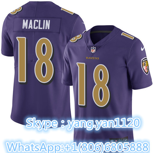 Nike Ravens #18 Jeremy Maclin Purple Youth Stitched NFL Limited Rush Jersey