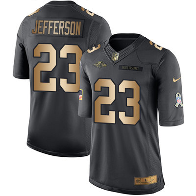 Nike Ravens #23 Tony Jefferson Black Youth Stitched NFL Limited Gold Salute to Service Jersey