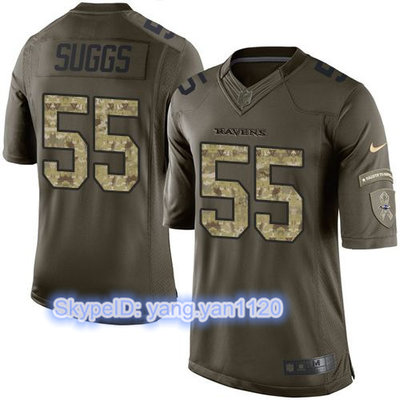 Nike Ravens #55 Terrell Suggs Green Youth Stitched NFL Limited Salute to Service Jersey