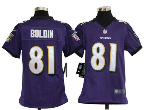 Youth Nike NFL Baltimore Ravens 81 Anquan Boldin Purple Jerseys