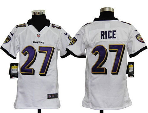 Nike NFL Youth Baltimore Ravens 27 Ray Rice White Jerseys Nike NFL Youth Baltimore Ravens 27 Ray Rice White Jerseys