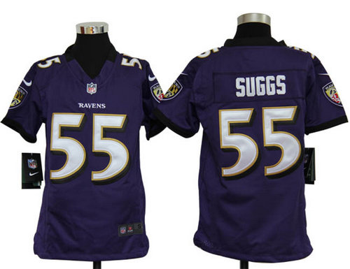 Youth Nike NFL Baltimore Ravens 55 Terrell Suggs Purple Jerseys