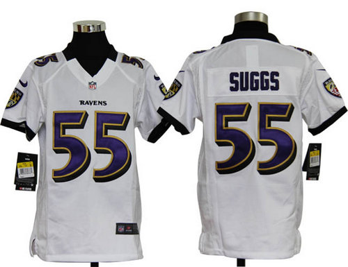 Youth Nike NFL Baltimore Ravens 55 Terrell Suggs White Jerseys Youth Nike NFL Baltimore Ravens 55 Terrell Suggs White Jerseys